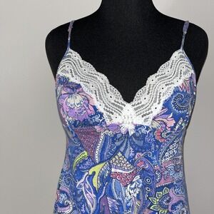 Victoria's Secret Sleepwear Night‎ Gown Women’s Small Blue Paisley Romantic